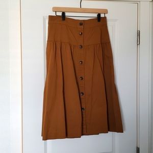 Free Assembly Midi Button Down Skirt Size Med